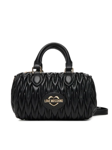 Cartera Negra Love Moschino Acolchada con Asa y Correa