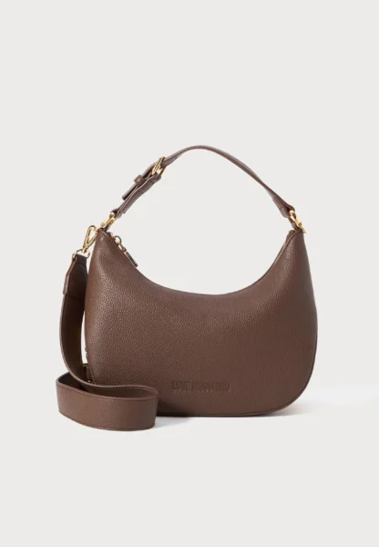 Cartera Hobo Café Love Moschino con Logo Lateral Dorado