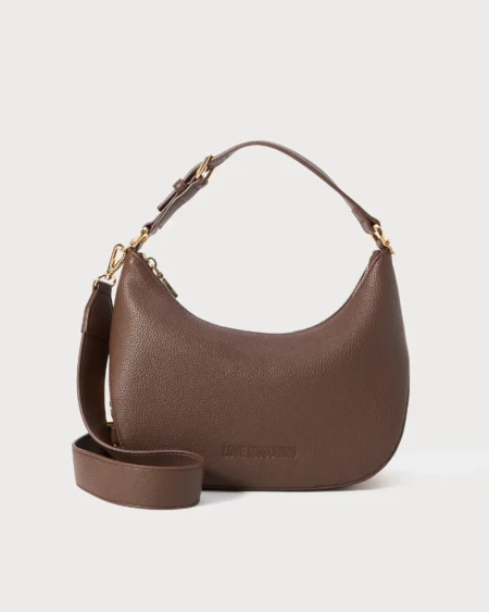 Cartera Hobo Café Love Moschino con Logo Lateral Dorado