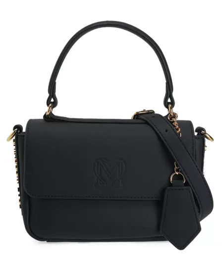 Cartera Negra Love Moschino Top Handle con Correa Ajustable