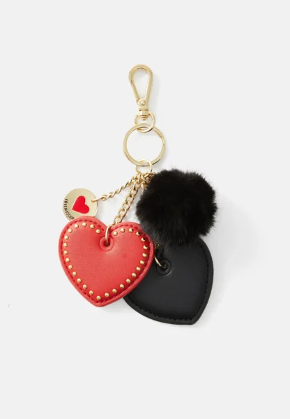 Llavero Love Moschino con Corazones, Pompon y Detalles Dorados