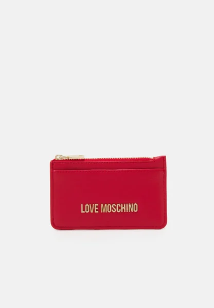 Tarjetero Rojo Love Moschino con Logo Dorado