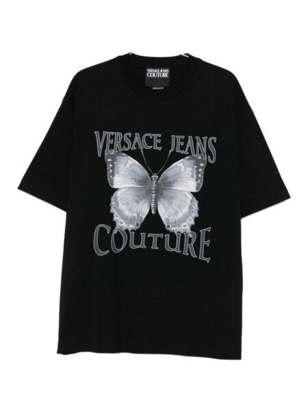 Polera Versace Negra Mariposa Logo Hombre