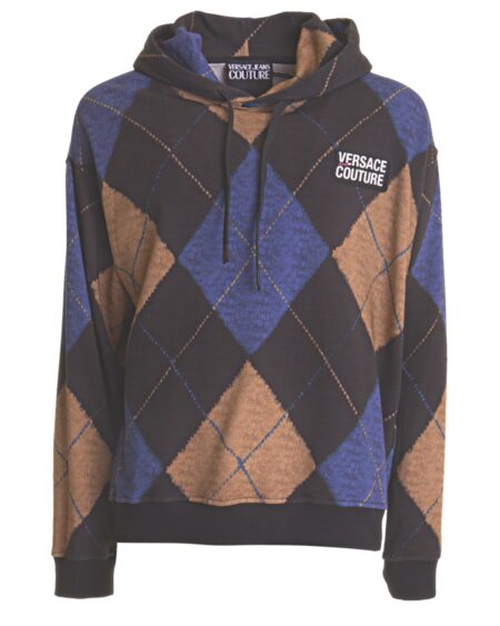 Sweater Versace Estampado Rombos Azul Beige