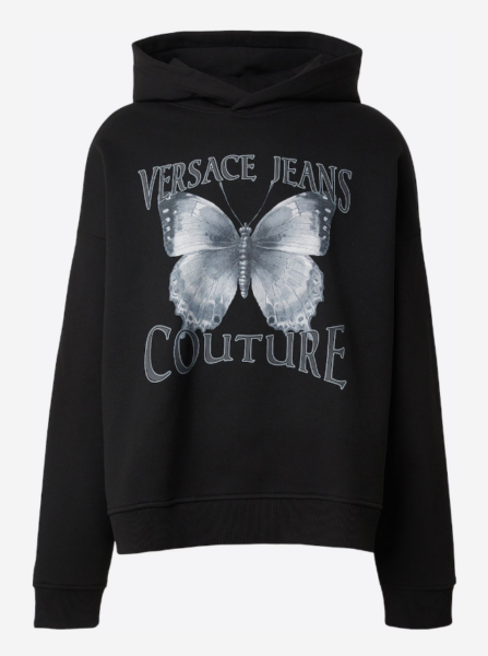 Hoodie Versace Negro Estampado Mariposa