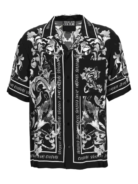 Camisa Versace Negra Estampado Barroco