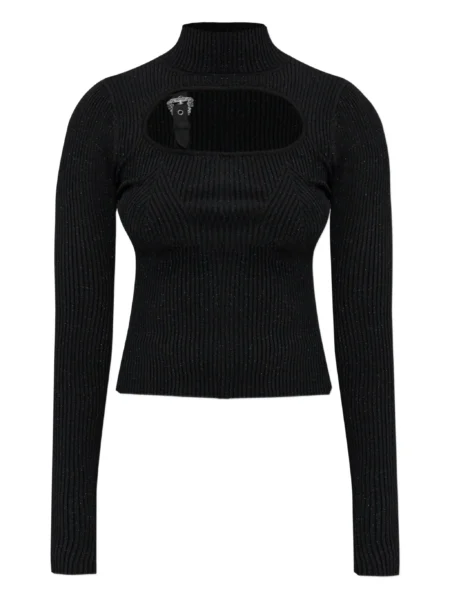 Top Versace Mujer Negro Rib Cut Out Hebilla