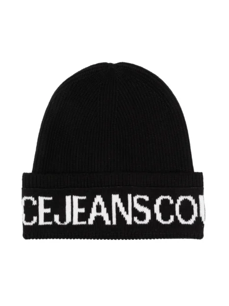 Gorro Versace Unisex Negro Logo Blanco