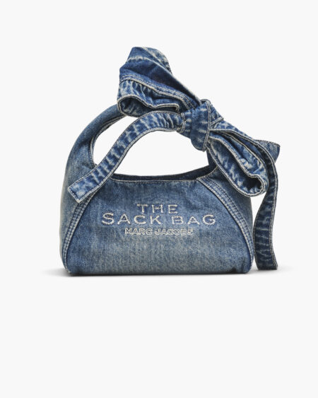 Cartera Mini Sack Bag Marc Jacobs Denim con Lazo