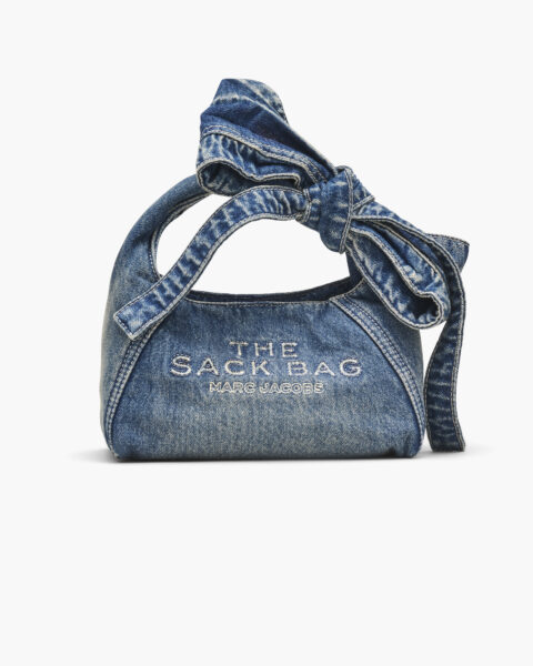 Cartera Mini Sack Bag Marc Jacobs Denim con Lazo
