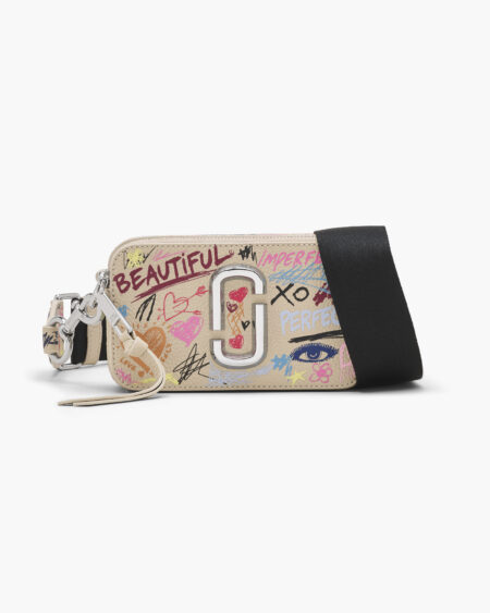 Cartera Snapshot Marc Jacobs Punk Scribble Estampado Cuero