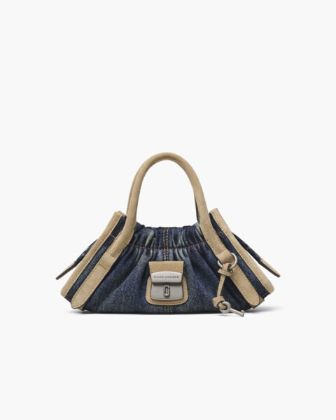 Cartera Denim Suede Cristina Small Marc Jacobs Diseño Fruncido