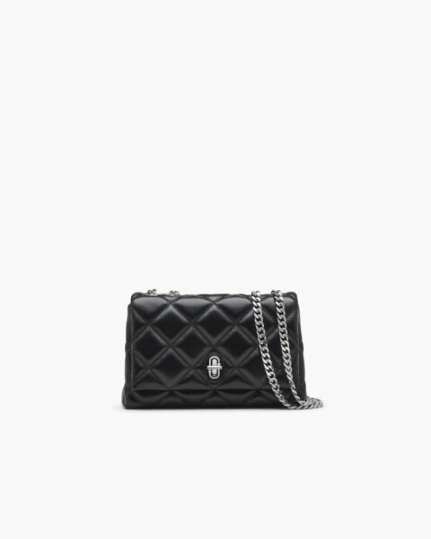 Cartera Hombro Marc Jacobs Cadena Doble Cuero Negro Acolchado