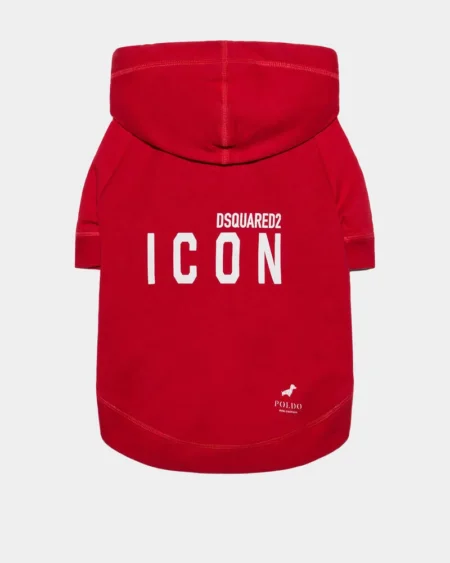 Polerón Dsquared2 Pet Rojo ICON con Capucha para Perro Raza Pequeña