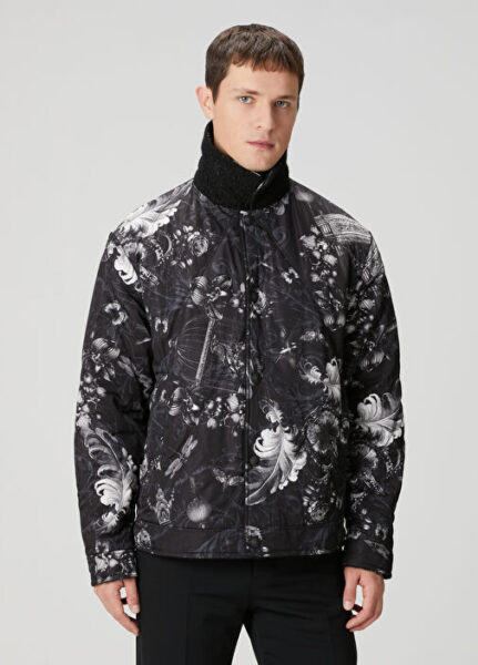 Chaqueta Reversible Versace Negra Estampada