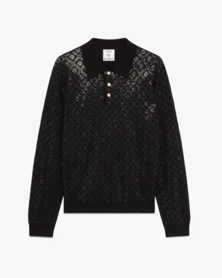 Polo Casablanca Monogram Strass Negro Hombre
