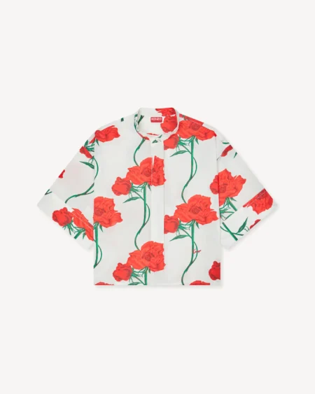 Camisa Kenzo Poppy Floral Blanca Mujer