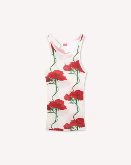Top Kenzo Poppy Floral Blanco Mujer