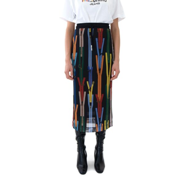 Falda Midi Moschino Jeans con Estampado de Cierres Multicolor