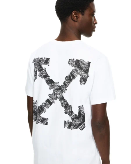Polera Off-White Distressed Arrow Blanca Hombre