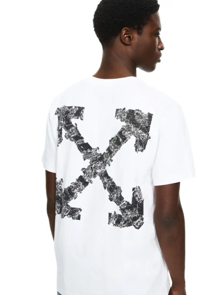 Polera Off-White Distressed Arrow Blanca Hombre