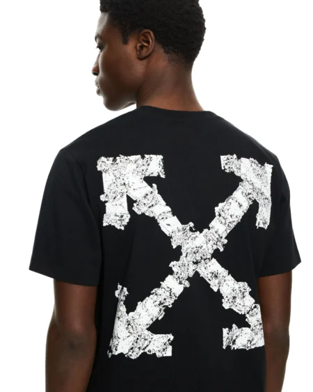 Polera Off-White Distressed Arrow Negra Hombre