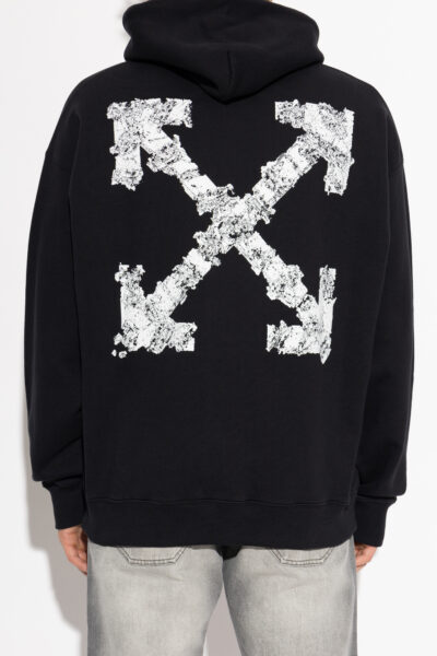 Hoodie Off-White Distressed Arrow Negro Hombre