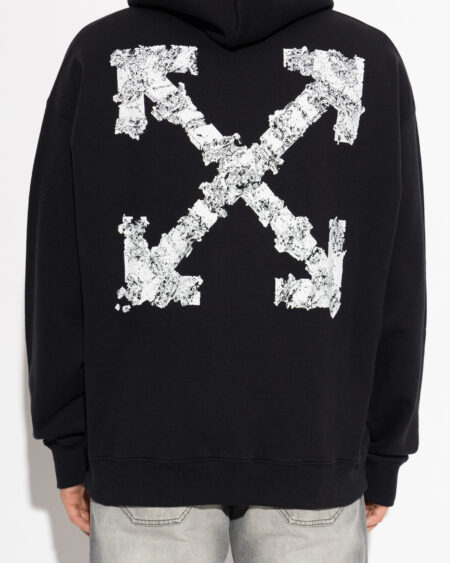 Hoodie Off-White Distressed Arrow Negro Hombre