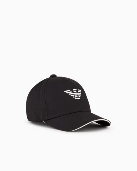 Gorra Emporio Armani Negra con Logo Blanco Hombre