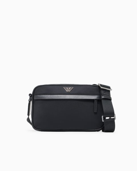 Bolso Bandolera Emporio Armani Negro con Logo Hombre