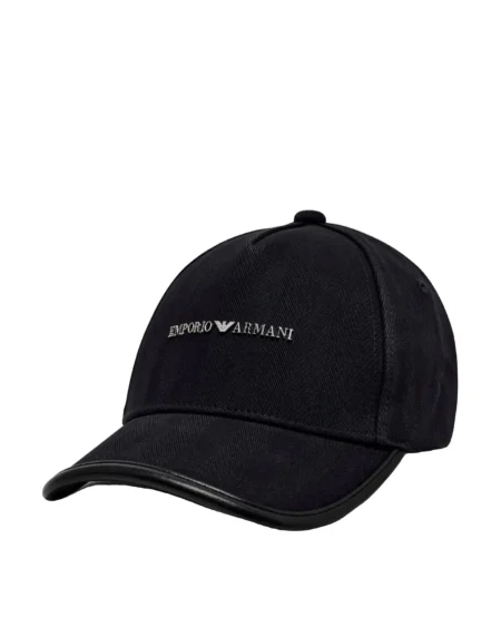 Gorra Emporio Armani Negra con Logo Hombre
