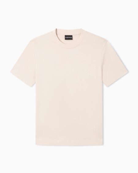 Camiseta Emporio Armani Beige con Logo Hombre