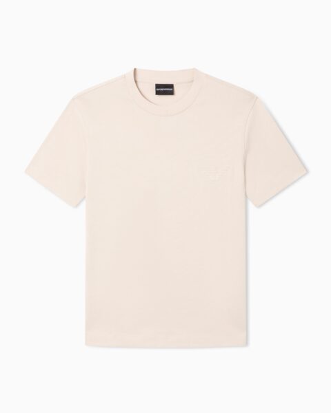 Camiseta Emporio Armani Beige con Logo Hombre