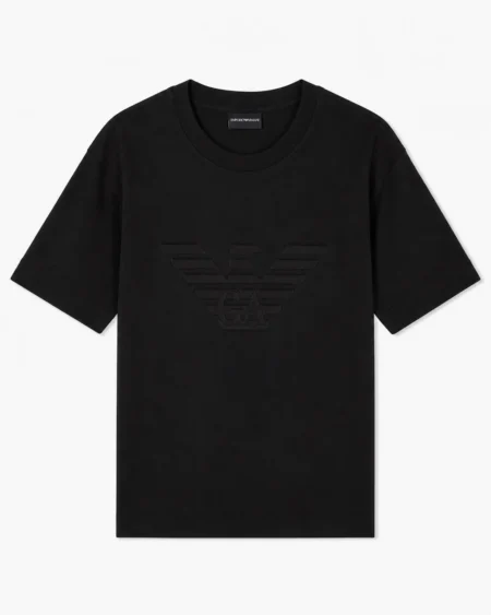 Camiseta Emporio Armani Negra Logo Grande Hombre