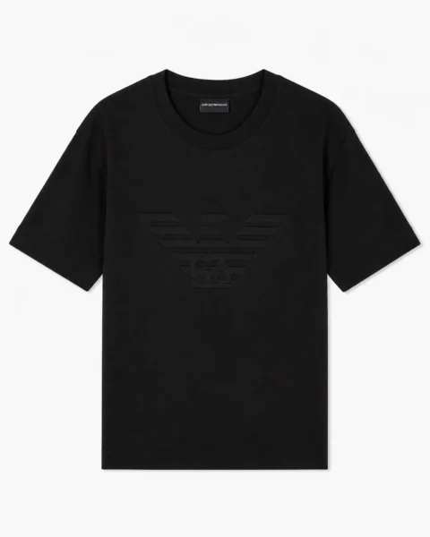 Camiseta Emporio Armani Negra Logo Grande Hombre