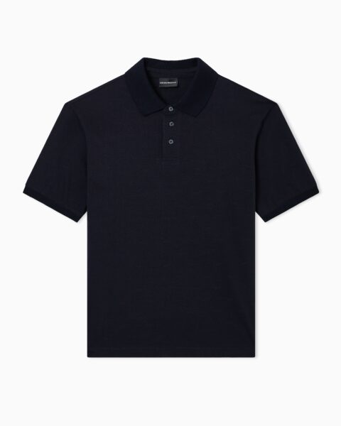 Polo Emporio Armani Negro Logo Tonal Hombre
