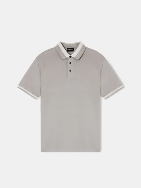 Polo Emporio Armani Gris con Detalles en Contraste Hombre
