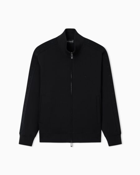 Chaqueta Emporio Armani Negra con Cierre y Logo Hombre