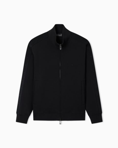 Chaqueta Emporio Armani Negra con Cierre y Logo Hombre
