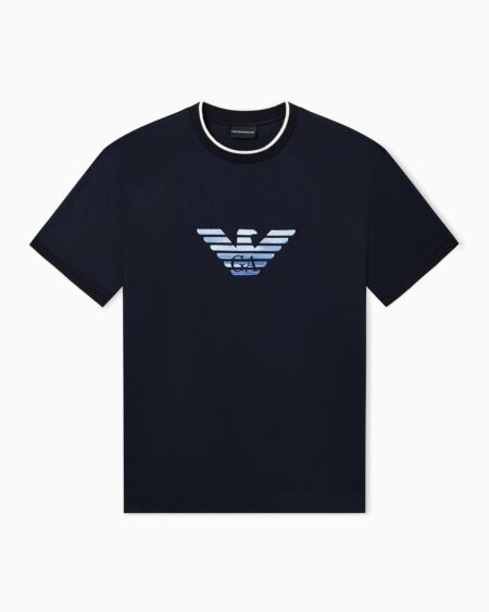 Camiseta Emporio Armani Azul Marino con Águila Hombre