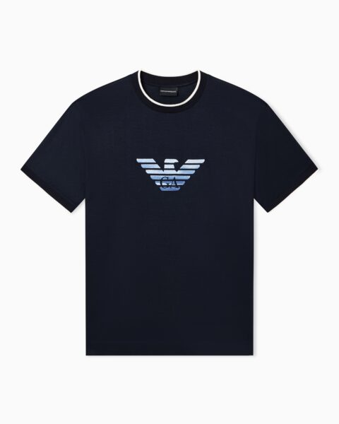 Camiseta Emporio Armani Azul Marino con Águila Hombre