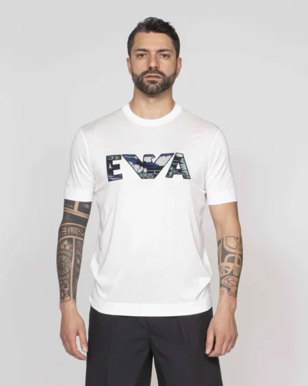 Camiseta Emporio Armani Blanca con Logo EA Hombre