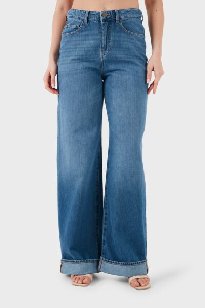 Jeans Wide Leg Azul Emporio Armani