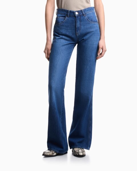Jeans Wide Leg Azul Emporio Armani