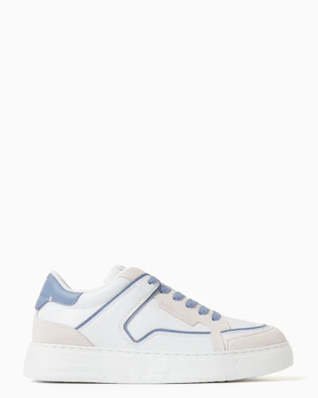 Zapatillas Emporio Armani Blancas con Detalles Celestes
