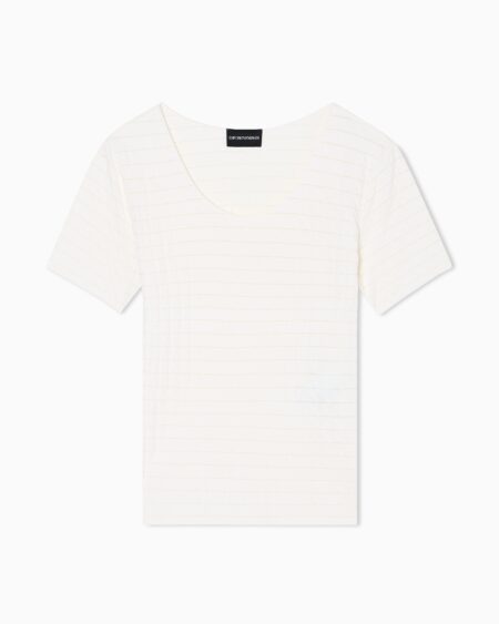 Camiseta Texturizada Blanca Emporio Armani