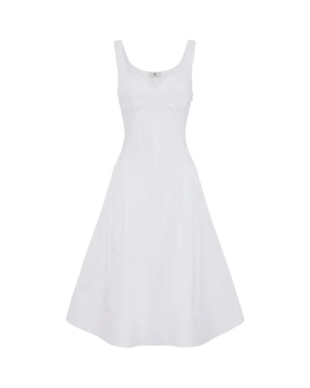 Vestido Midi Elisabetta Franchi Blanco