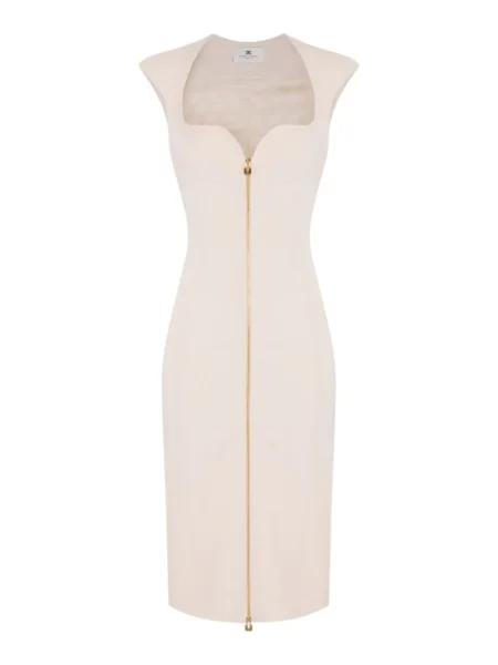 Vestido Midi Elisabetta Franchi Marfil
