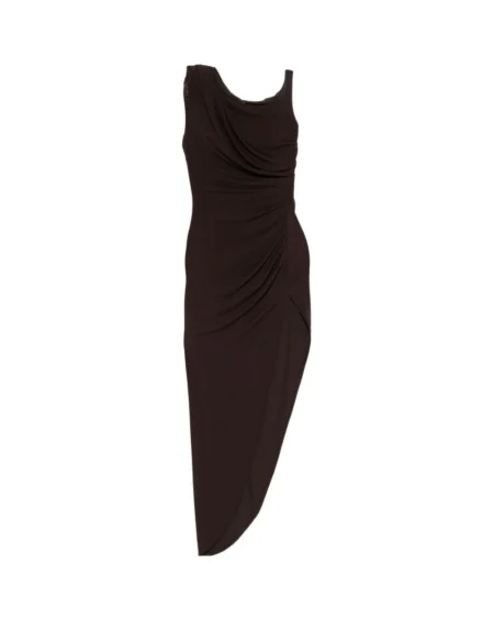 Vestido de Fiesta Elisabetta Franchi Asimétrico Café