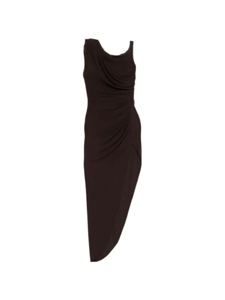 Vestido de Fiesta Elisabetta Franchi Asimétrico Café